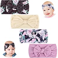 Los mejores  - Makone Vendas del bebé (3-8 piezas) súper elásticas Suaves Nudo de bebé Turbante- Multicolor Hairband de los bebés…
